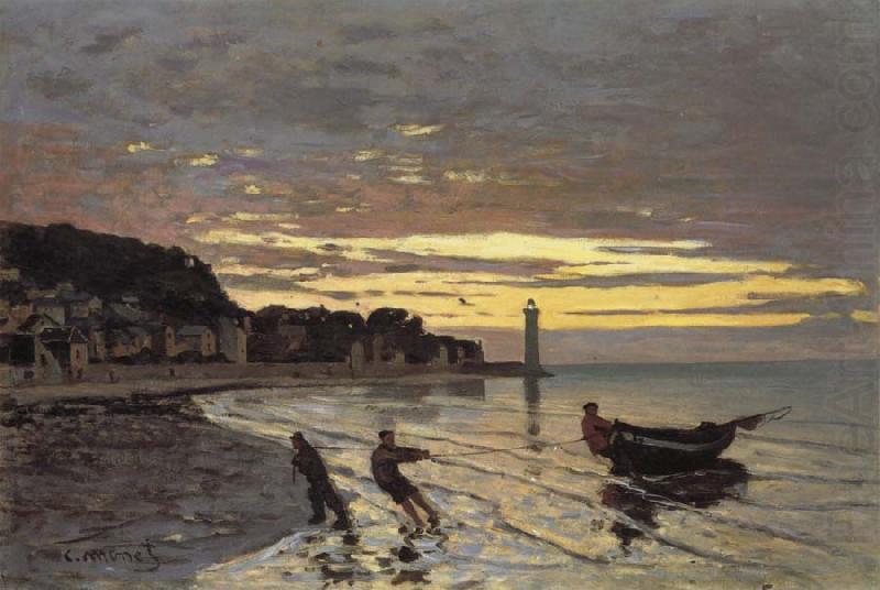 Claude Monet Towing of a Boat at Honfleur